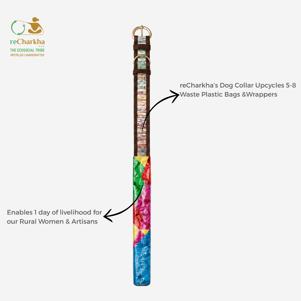 Upcycled Handcrafted Dog Collar (DC0726-001)