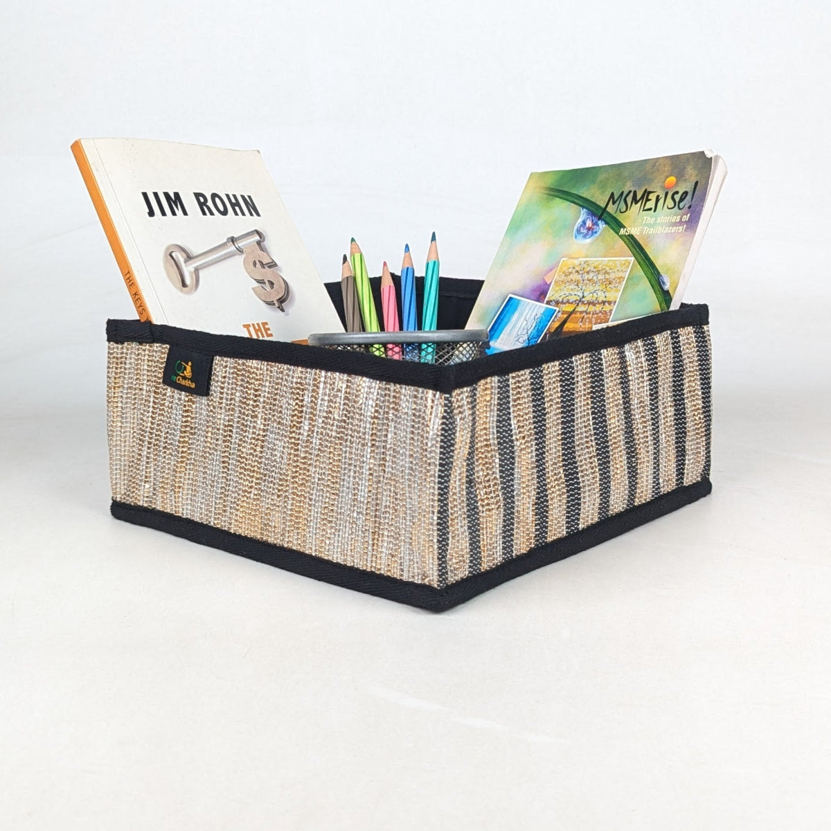 Exclusive Upcycled Handcrafted Collapsible Storage Basket Small (CSBS0726-003)