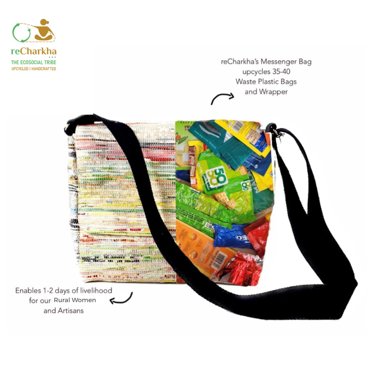 Upcycled Handcrafted Messenger Bag (MB0626-006) PS_W