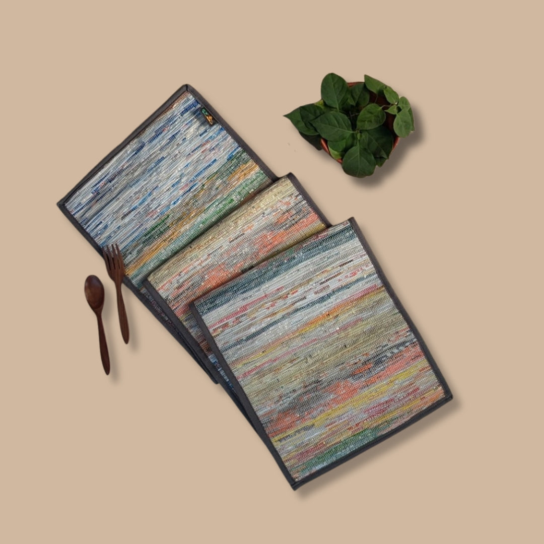 Multicolored Upcycled Handwoven Table Runner (TR1224-012) PS_W