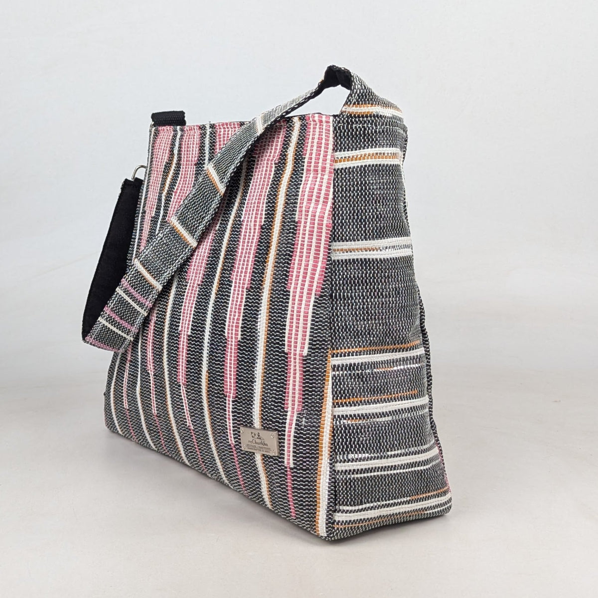 Upcycled Handcrafted Designer Trapeze Tote (TTD0626-004) PS_W