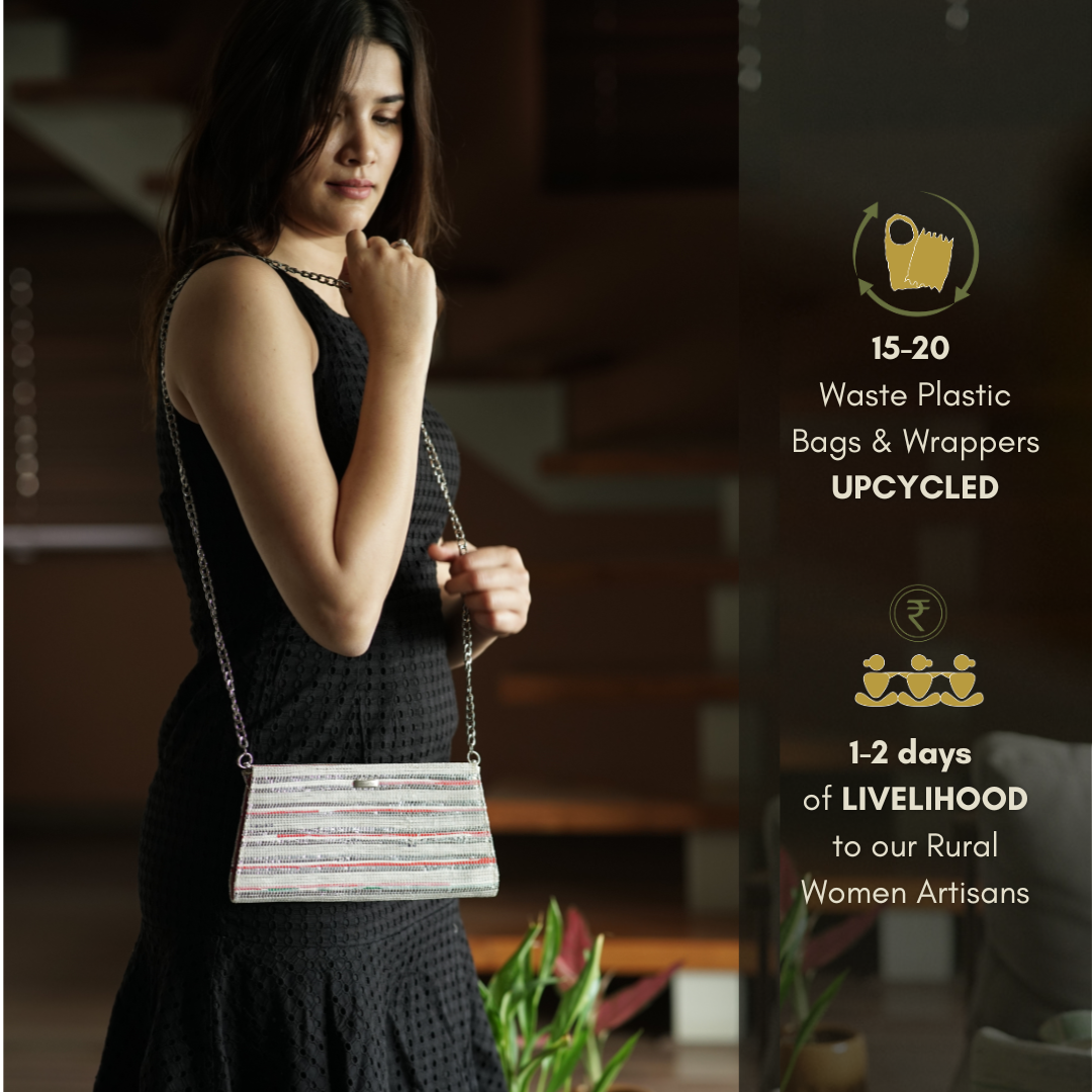 Upcycled Handcrafted Trapeze Clutch (TC0426-003)