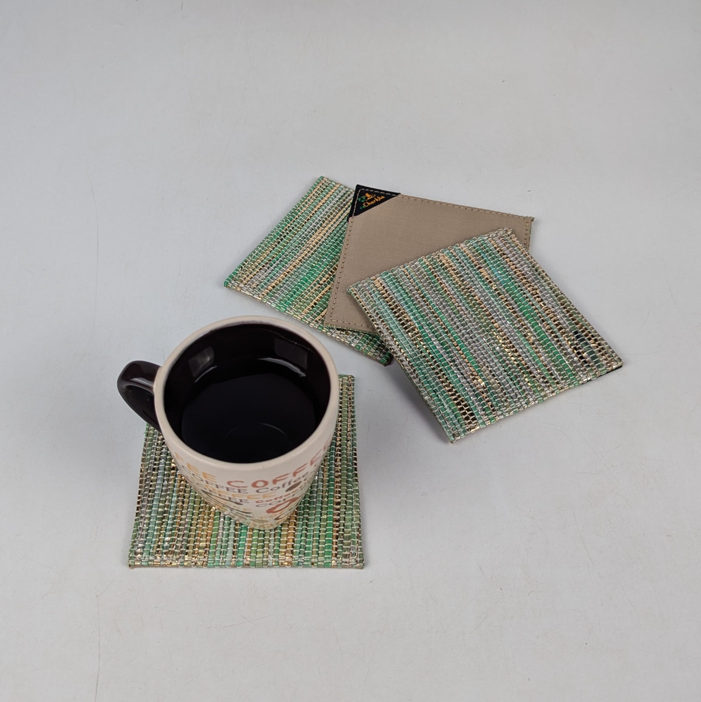 Upcycled Handcrafted Coaster (C0725-008) PS_W