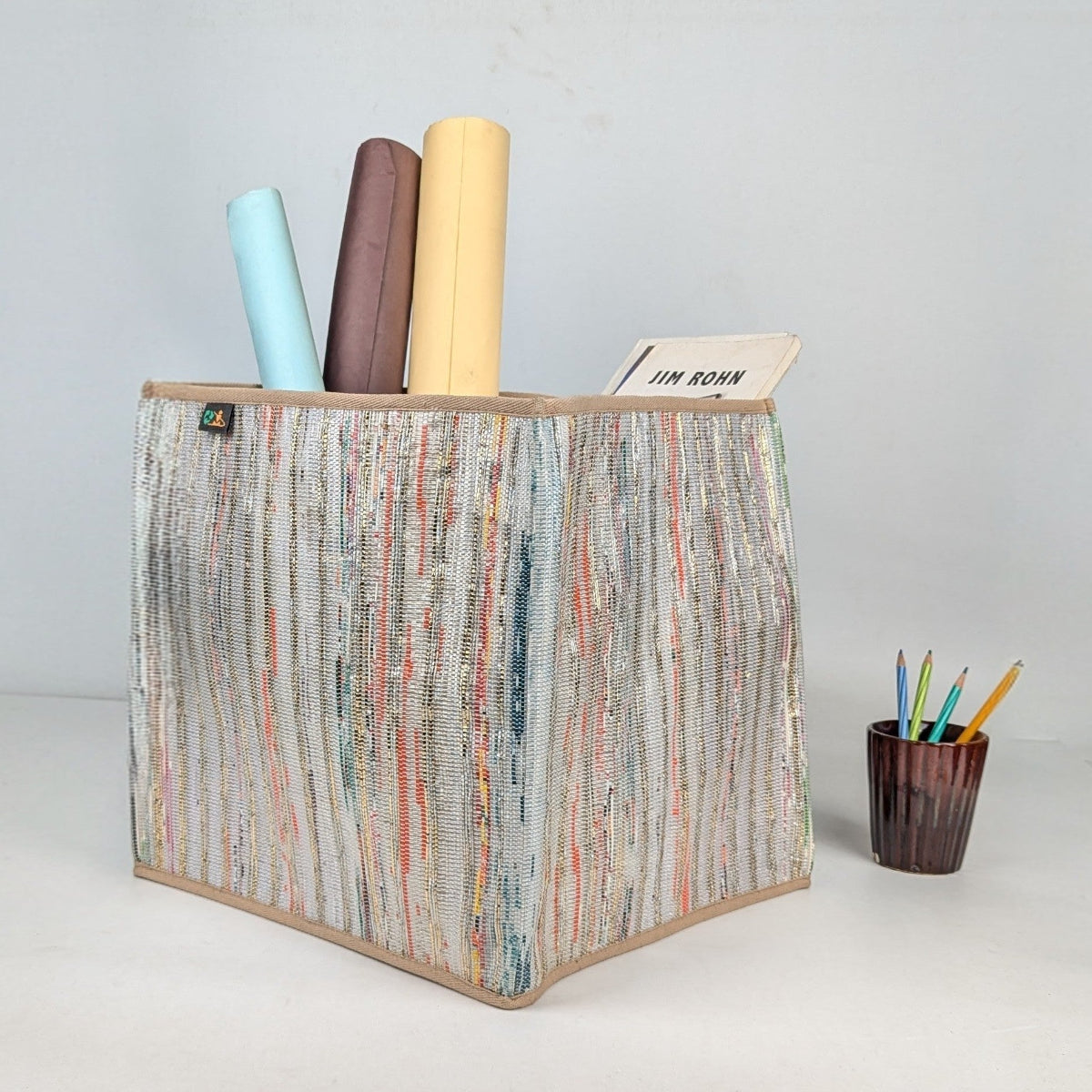 Upcycled Handcrafted Collapsible Storage Basket Big (CSBB0326-005) PS_W