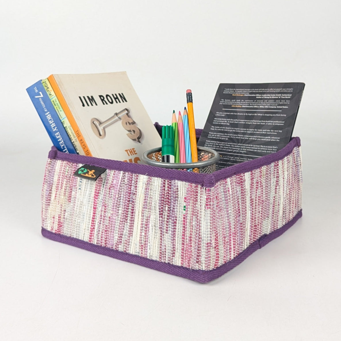 Upcycled Handcrafted Collapsible Storage Basket Small (CSBS0525-003) PS_W