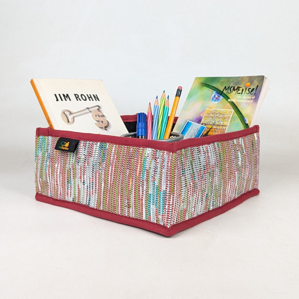 Upcycled Handcrafted Collapsible Storage Basket Small (CSBS0326-004) PS_W
