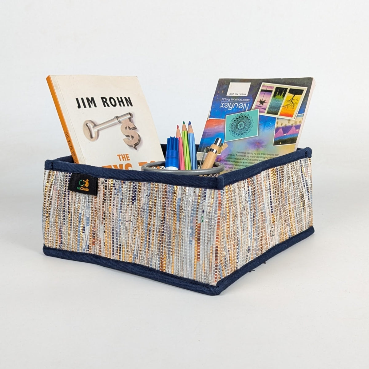 Upcycled Handcrafted Collapsible Storage Basket Small (CSBS1225-001) PS_W