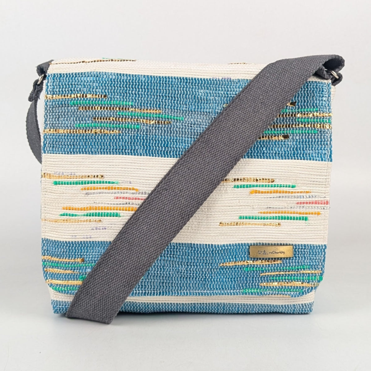 Upcycled Handcrafted Designer Messenger Bag (MBD1025-006) PS_W