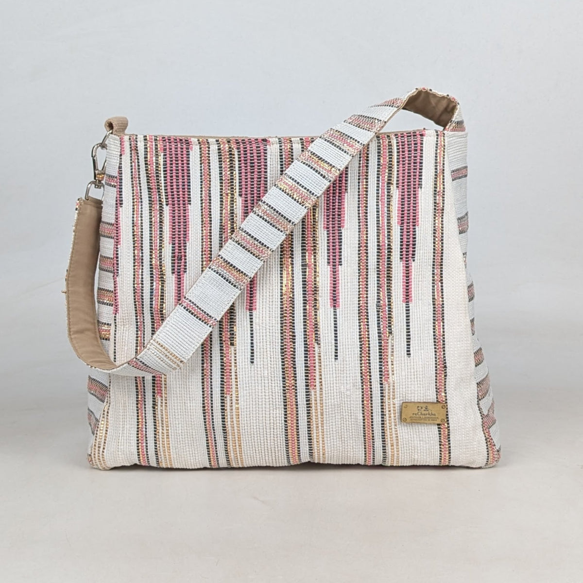 Upcycled Handcrafted Designer Trapeze Tote (TTD0626-003) PS_W