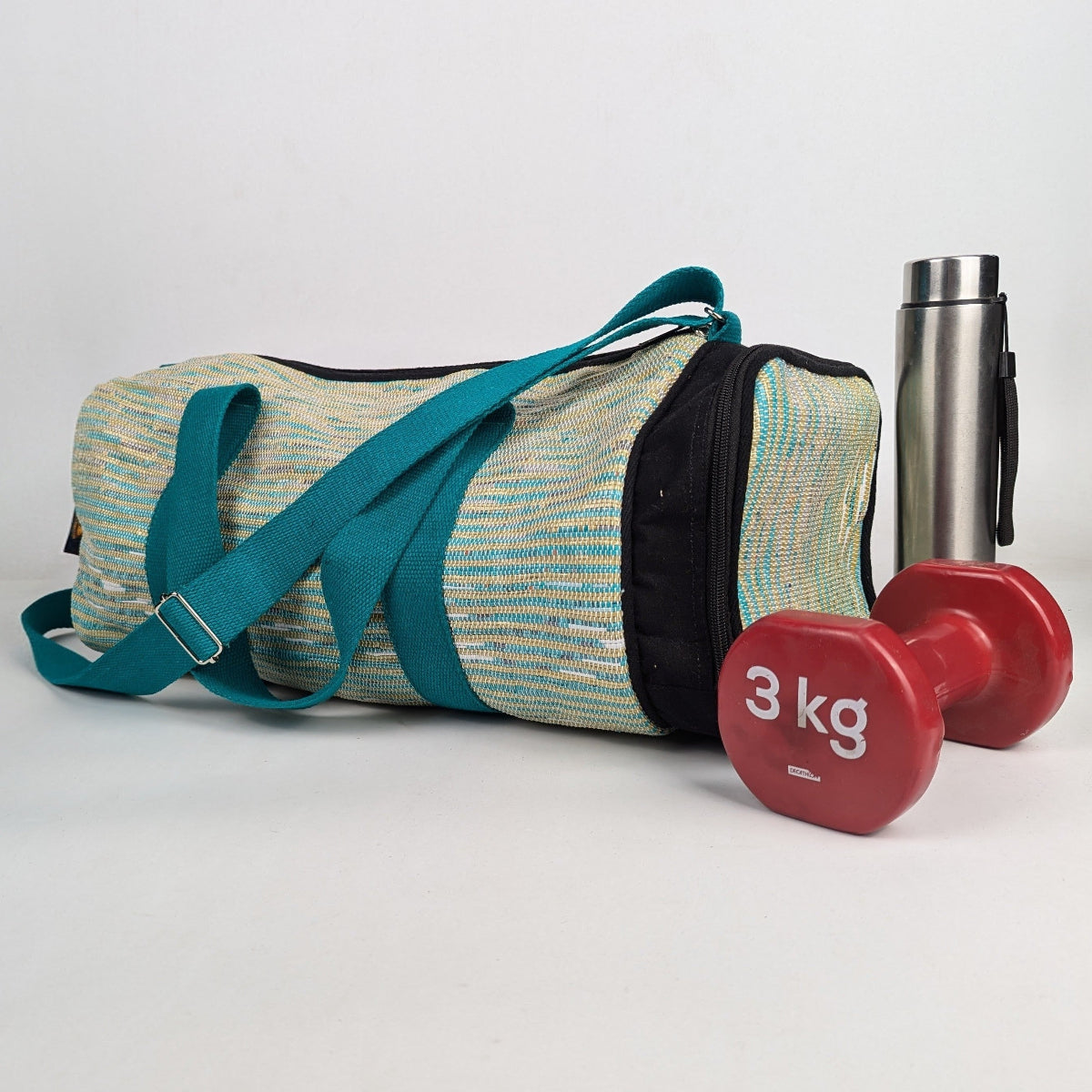Upcycled Handcrafted Gym Duffle Weekender Bag (GDB0126-005)