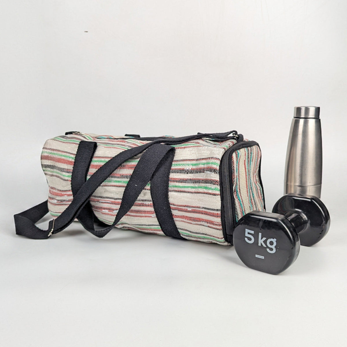 Upcycled Handcrafted Gym Duffle Weekender Bag (GDB0926-006)