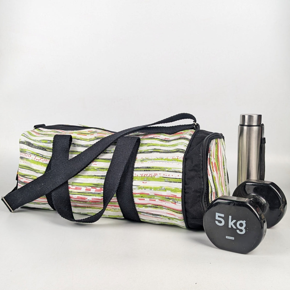 Upcycled Handcrafted Gym Duffle Weekender Bag (GDB1025-004)