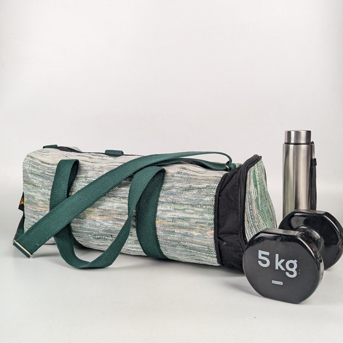 Upcycled Handcrafted Gym Duffle Weekender Bag (GDB1025-005)