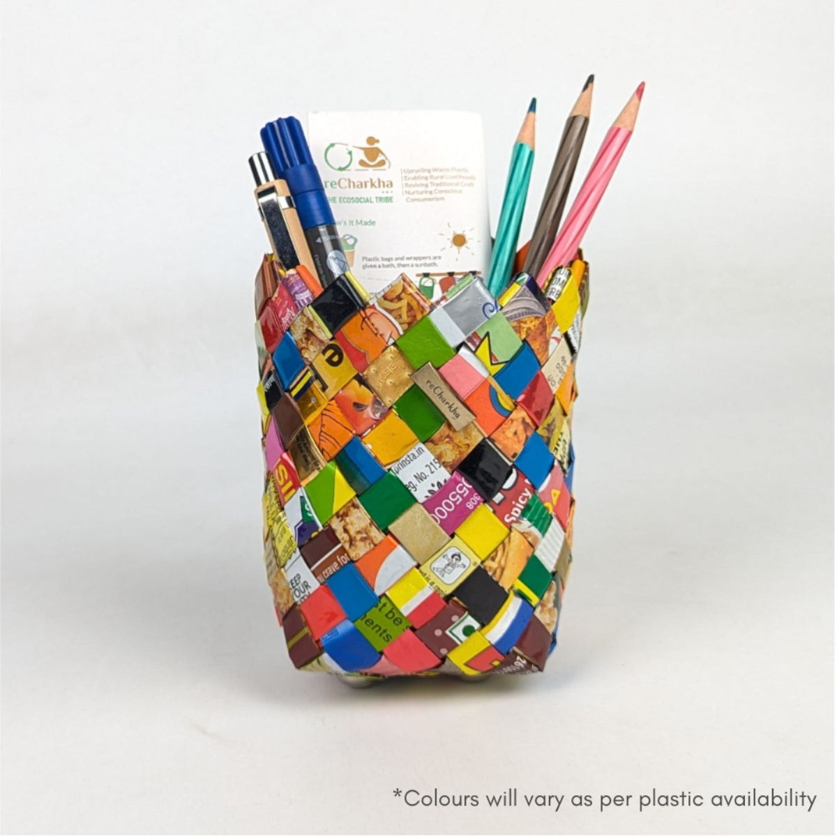 Upcycled Handcrafted Origami Basketry Deco Storage Small (BDSS0126-009)
