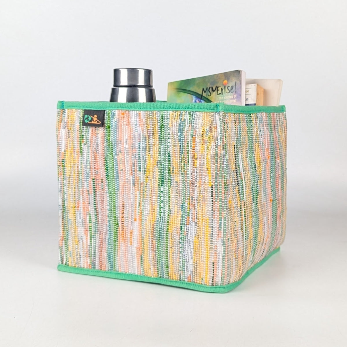 Upcycled Handwoven Collapsible Storage Basket Medium (CSBM0525-006) PS_W