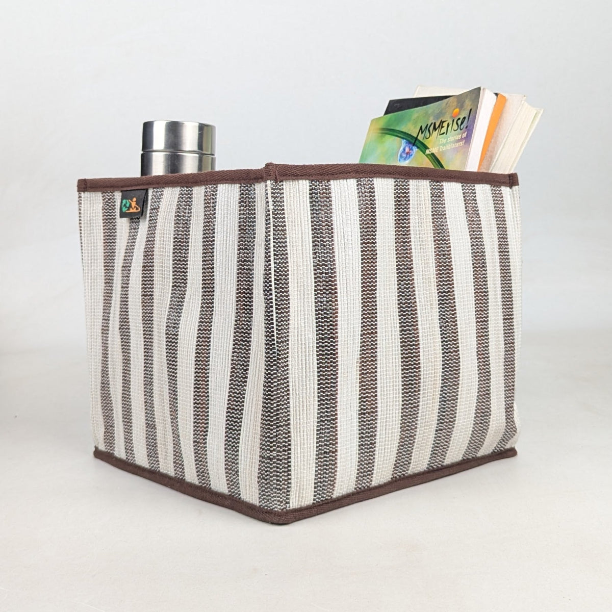 Upcycled Handwoven Collapsible Storage Basket Medium (CSBM0526-005) PS_W