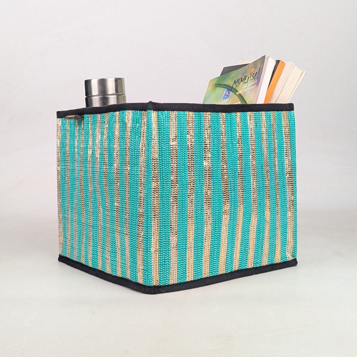 Upcycled Handwoven Collapsible Storage Basket Medium (CSBM0526-006) PS_W