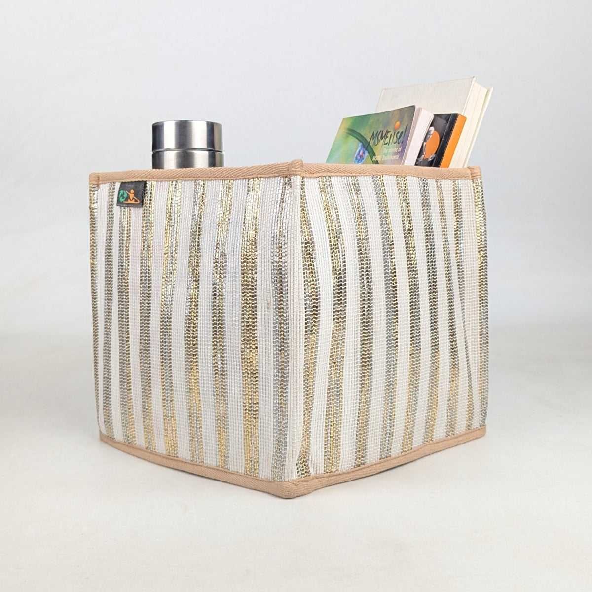 Upcycled Handwoven Collapsible Storage Basket Medium (CSBM0526-010) PS_W