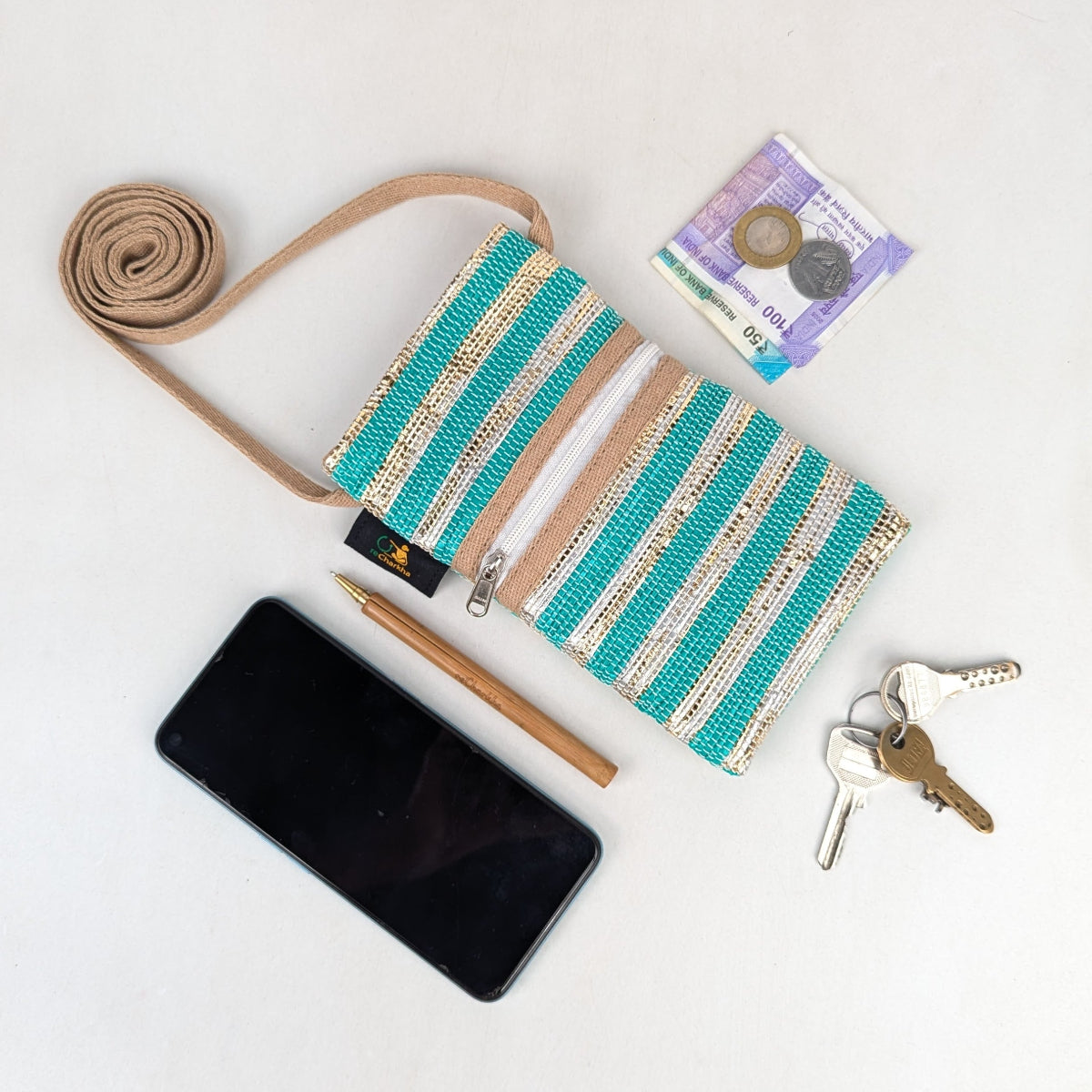 Upcycled Handwoven Mobile Sling (MSL0526-017) PS_W