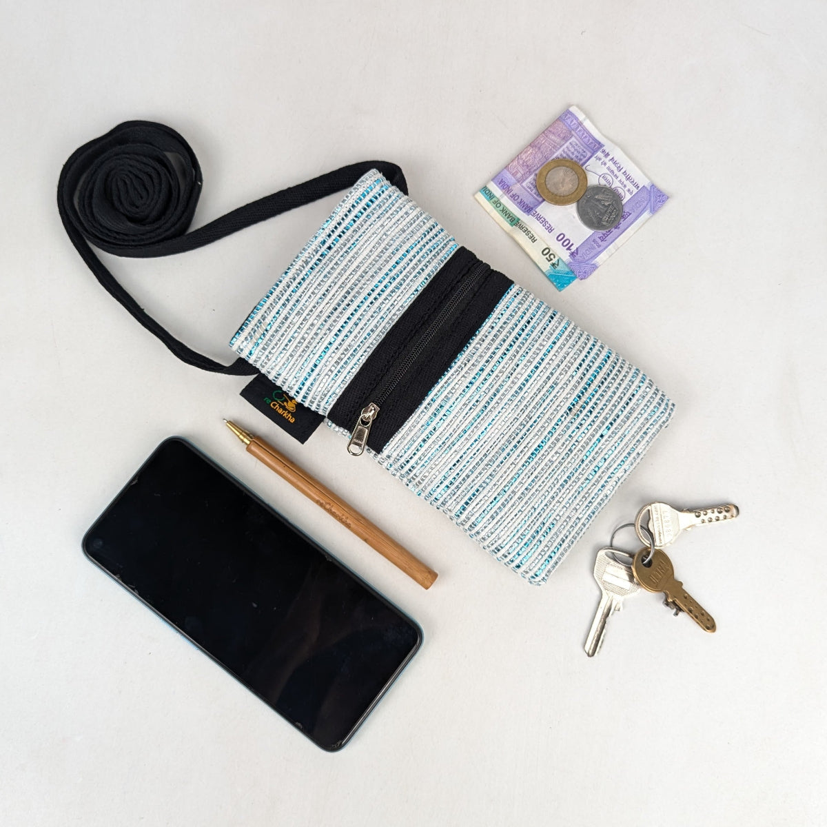 Upcycled Handwoven Mobile Sling (MSL0526-019) PS_W