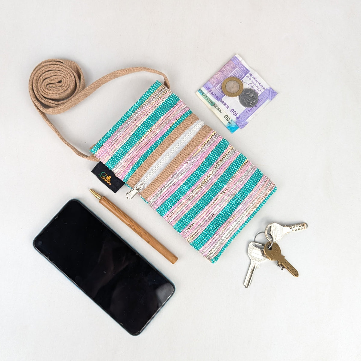 Upcycled Handwoven Mobile Sling (MSL0526-024) PS_W