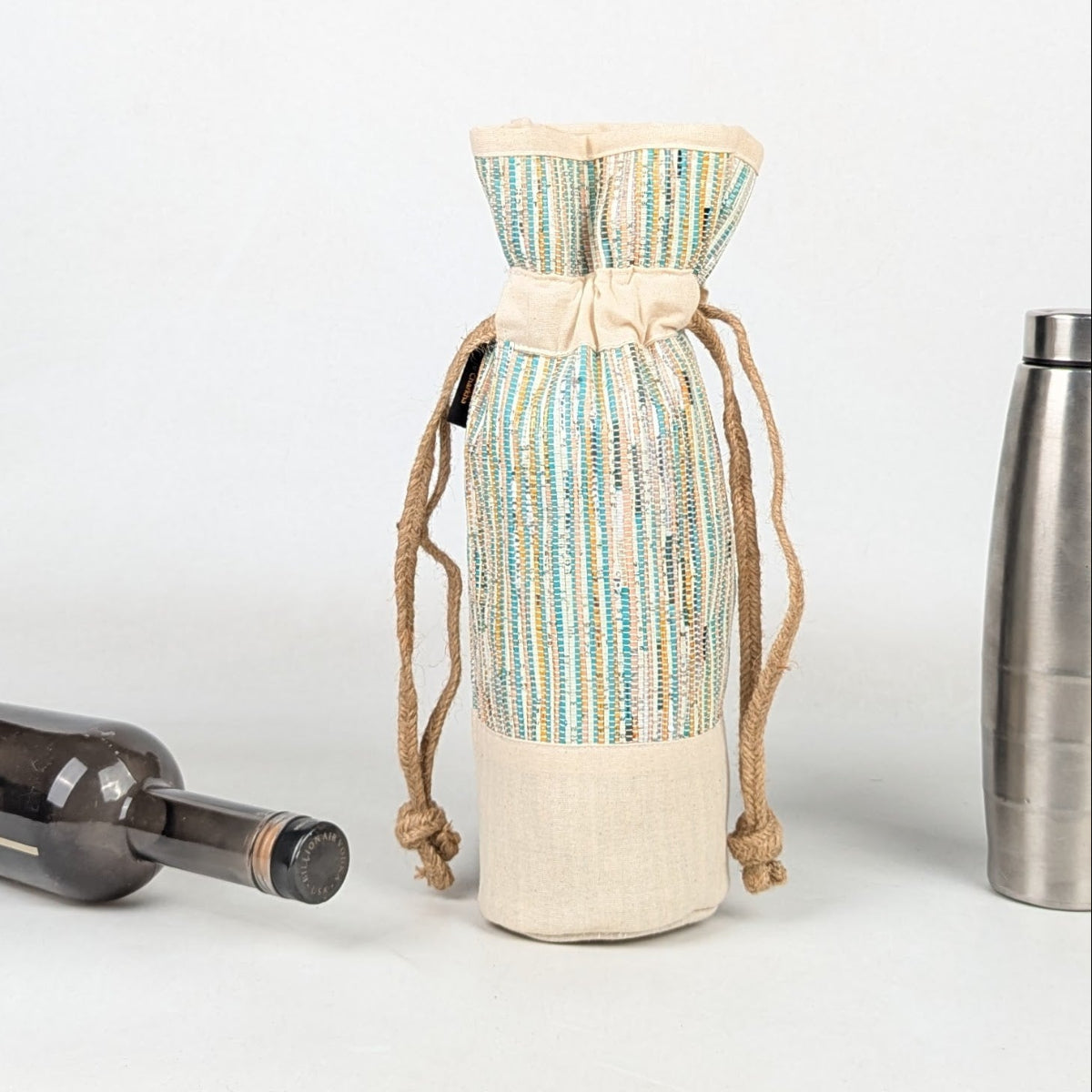 Upcycled Handwoven Wine Bottle Holder (WB0326-004) PS_W