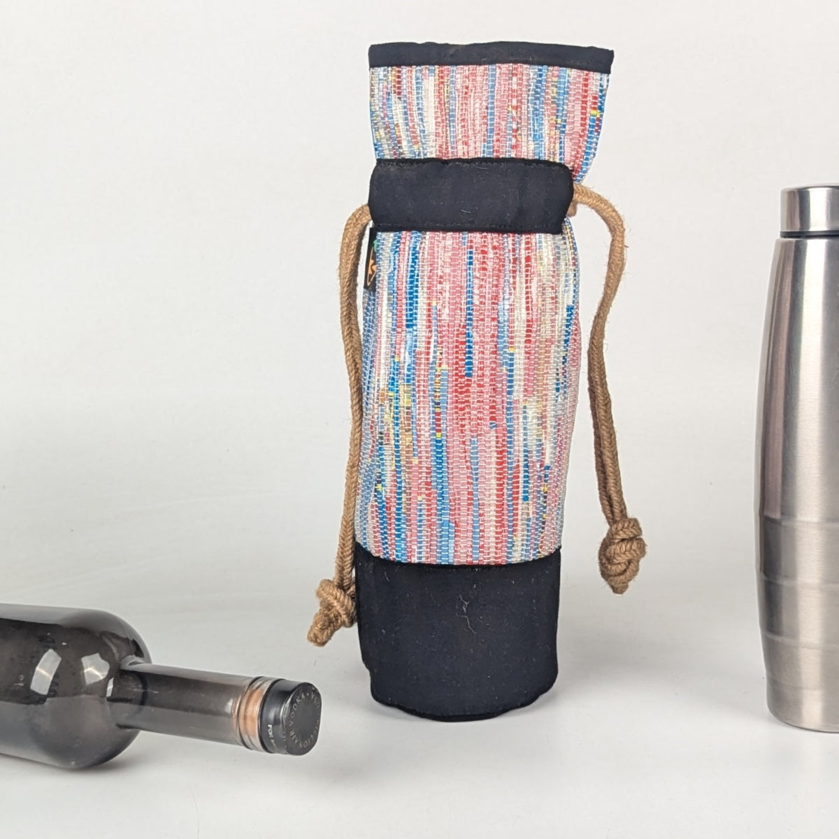 Upcycled Handwoven Wine Bottle Holder (WB0625-001) PS_W