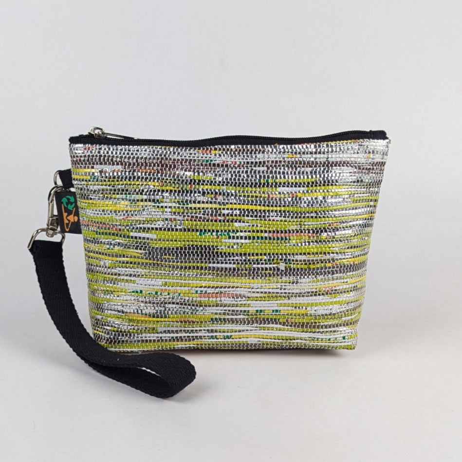Yellow, SIlver & Cassette tape mix Upcycled Handwoven Wrist It (WI0225-010) PS_W
