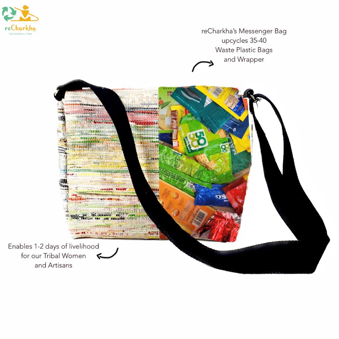 Upcycled Handcrafted Messenger Bag (MB1025-001) PS_W