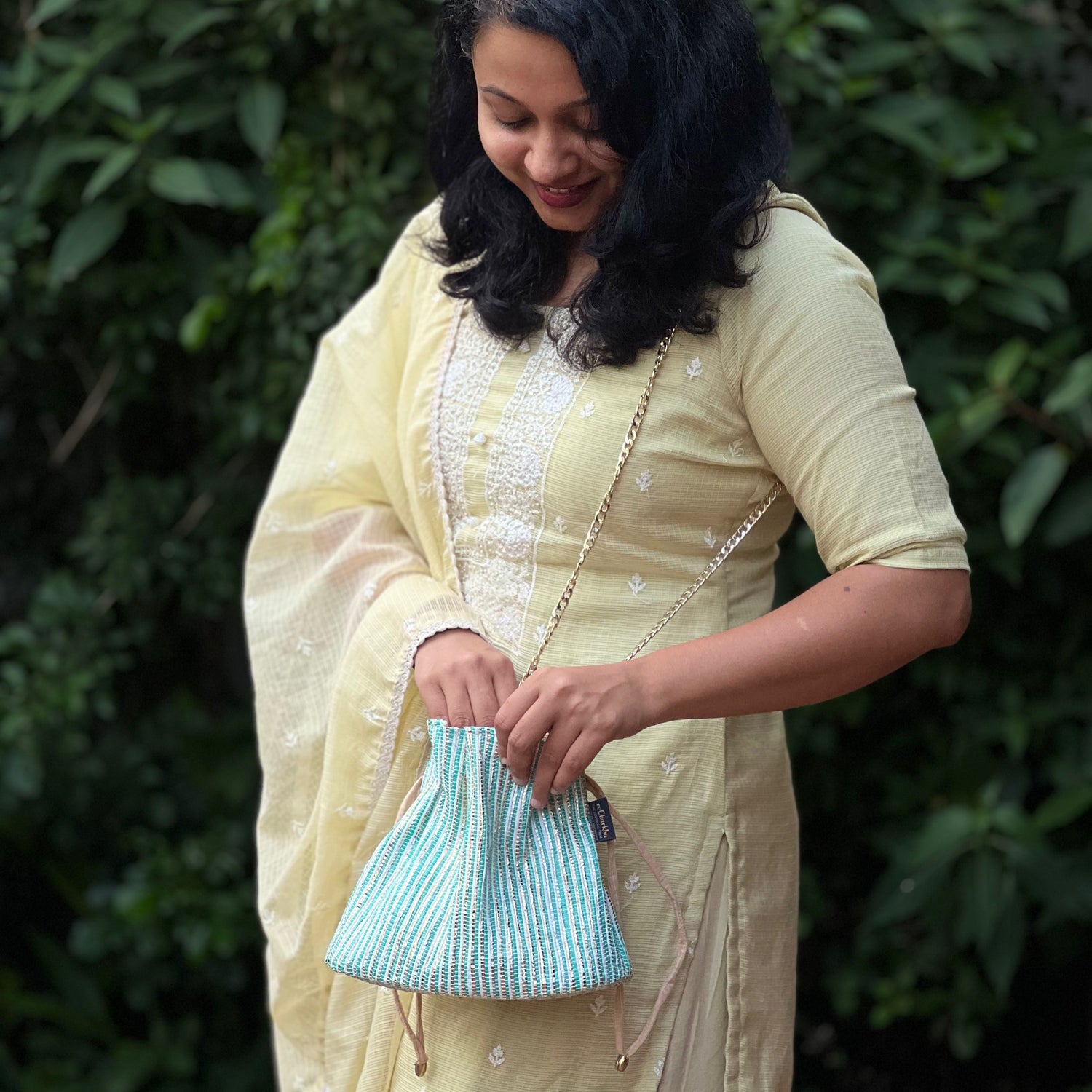 reCharkha X Girija Upcycled Handmade Sustainable Potli Sling 