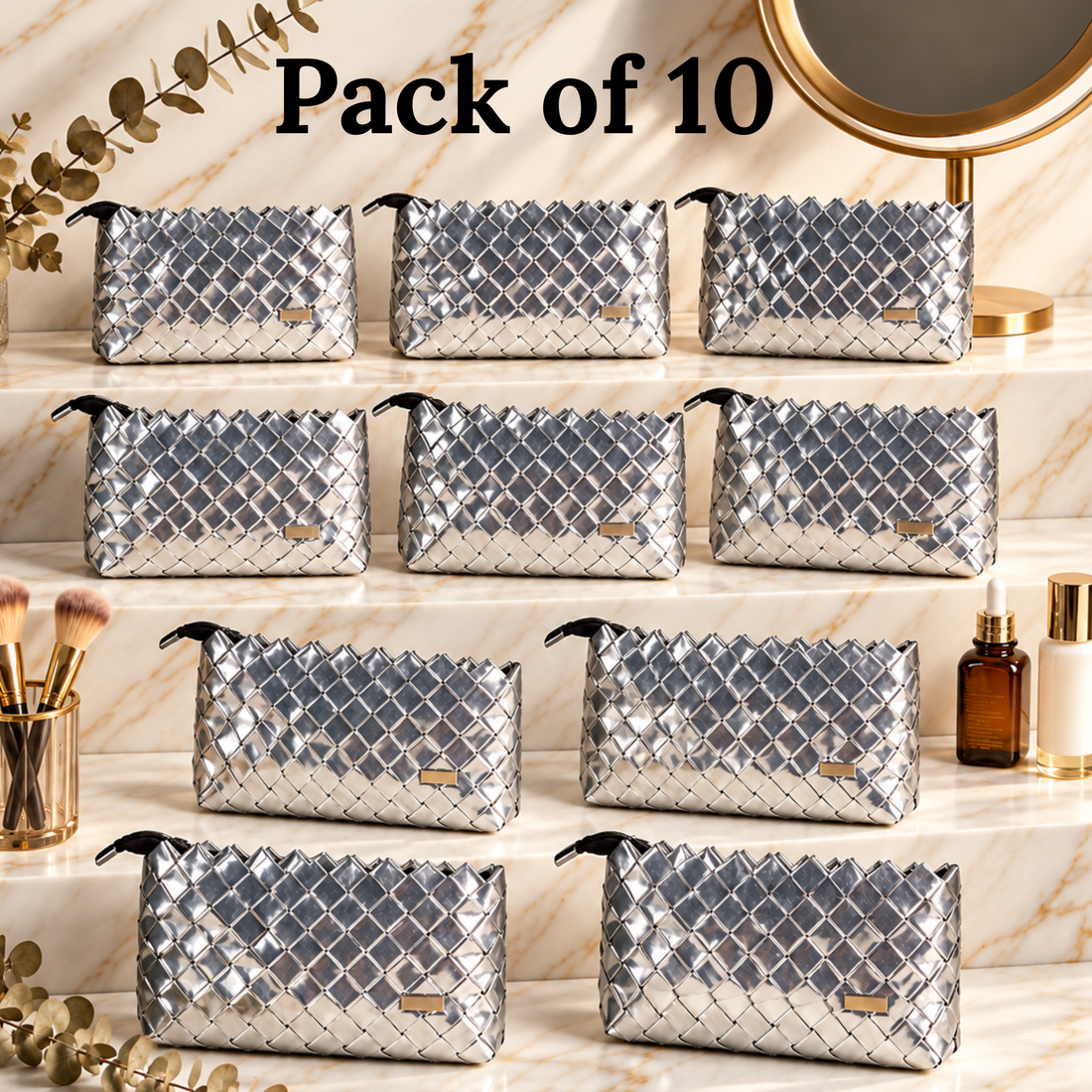 Upcycled Origami Silver Clutch (OSC0526-001) (Pack of 10)