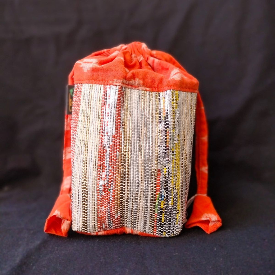 Orange and Multicolor with Orange Ikat Potli Bag (P0124-115) MS_W