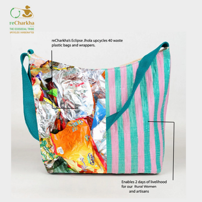 Upcycled Handcrafted Designer Eclipse Jhola Tote (EJD0626-006) PS_W