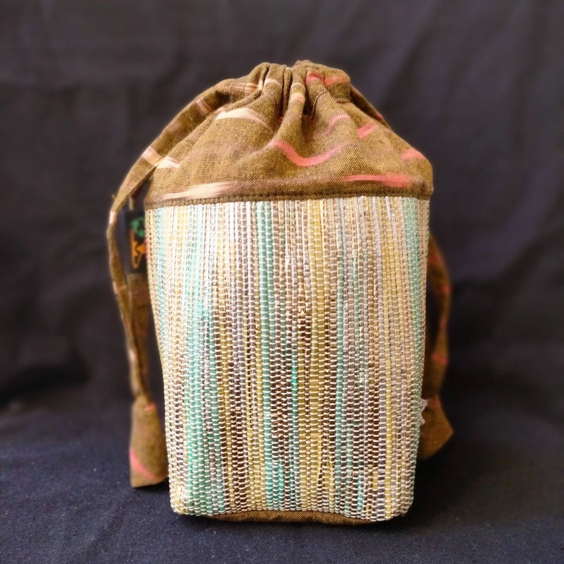 Green and Gold mix Green Ikat Potli Bag (P0124-104) MS_W