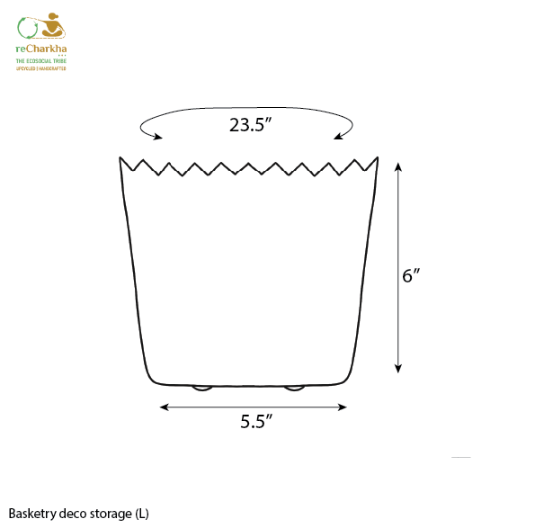 White Green Large Basketry Deco Storage (BDSL1224-004) PS_W