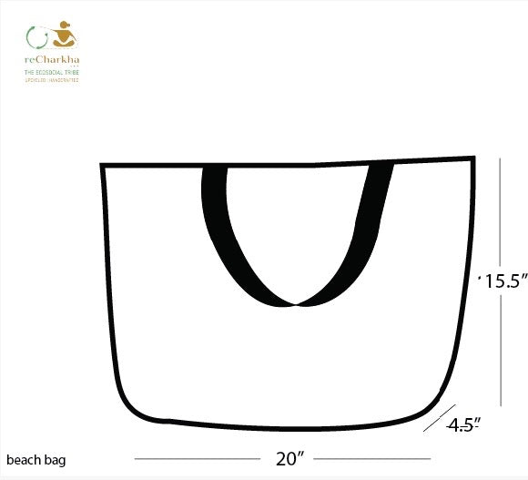 Upcycled Handcrafted Designer Beach Bag (BBD0426-010) PS_W