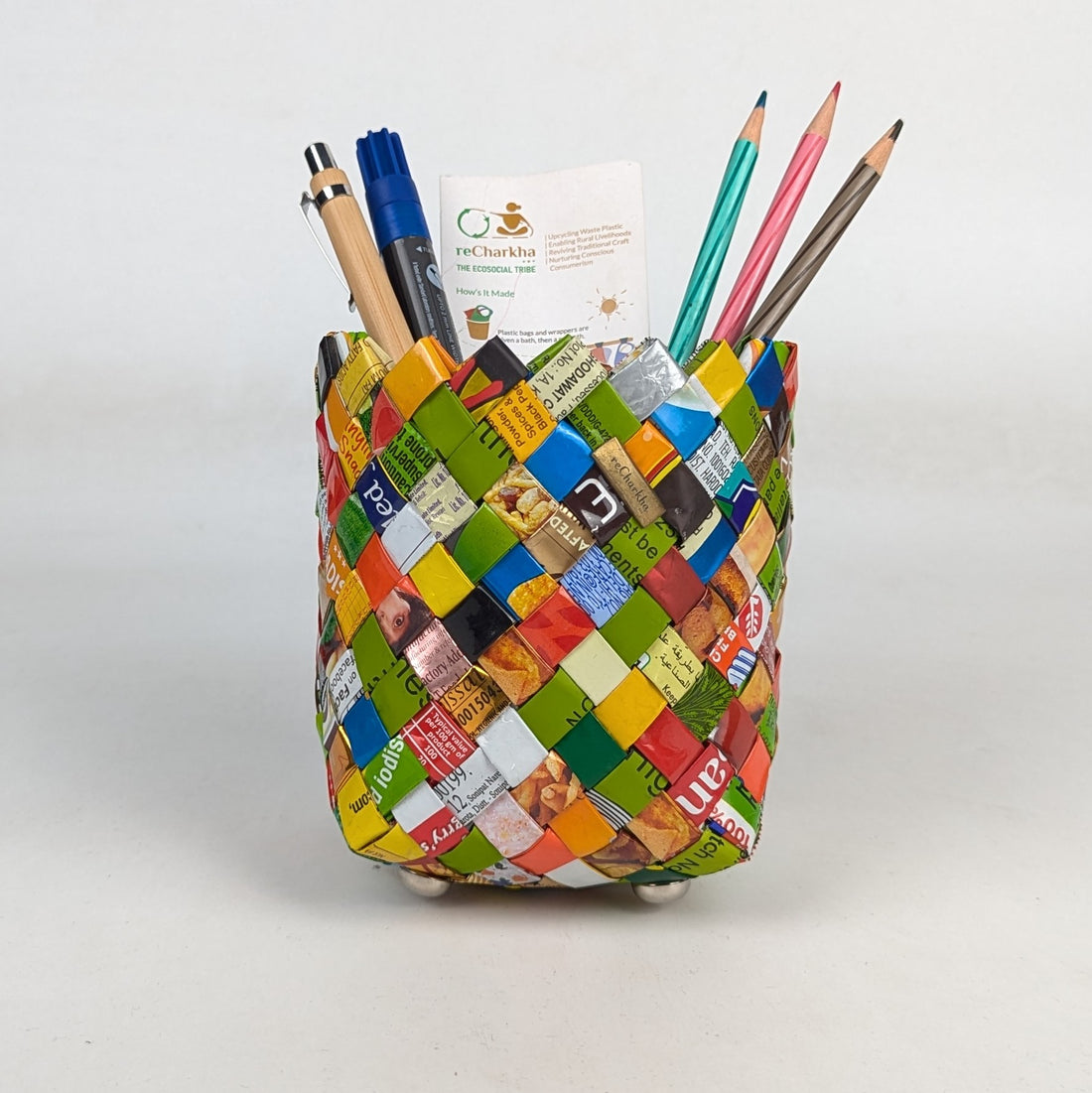 Upcycled Handcrafted Origami Basketry Deco Storage Medium (BDSM0126-007)