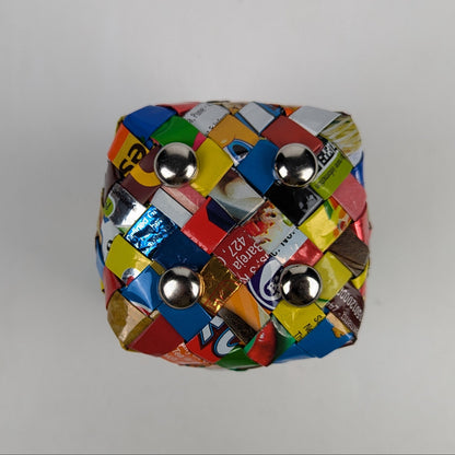 Upcycled Handcrafted Origami Basketry Deco Storage Small (BDSS0126-009)