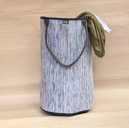 Blue Grey Upcycled Handwoven Laundry Bag (LBG1224-003) PS_W 