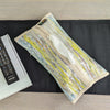 Bright Yellow Silver Glitter Wrappers Upcycled Handwoven Tissue Holder (TH0224-109)