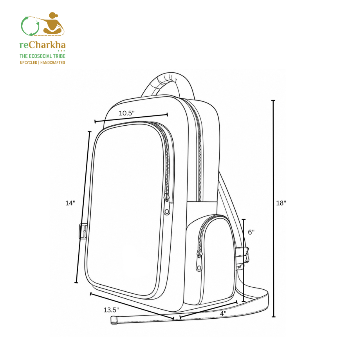Upcycled Handcrafted Commuter Backpack (CBP0626-003)