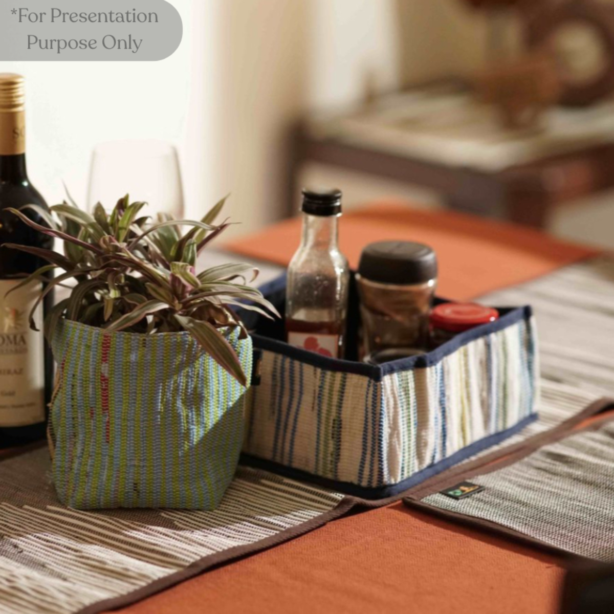 Upcycled Handcrafted Collapsible Storage Basket Small (CSBS0826-001)