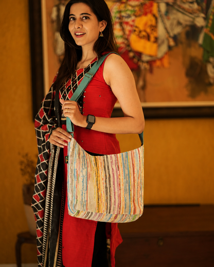 Upcycled Handcrafted Designer Eclipse Jhola Tote (EJD0626-006) PS_W
