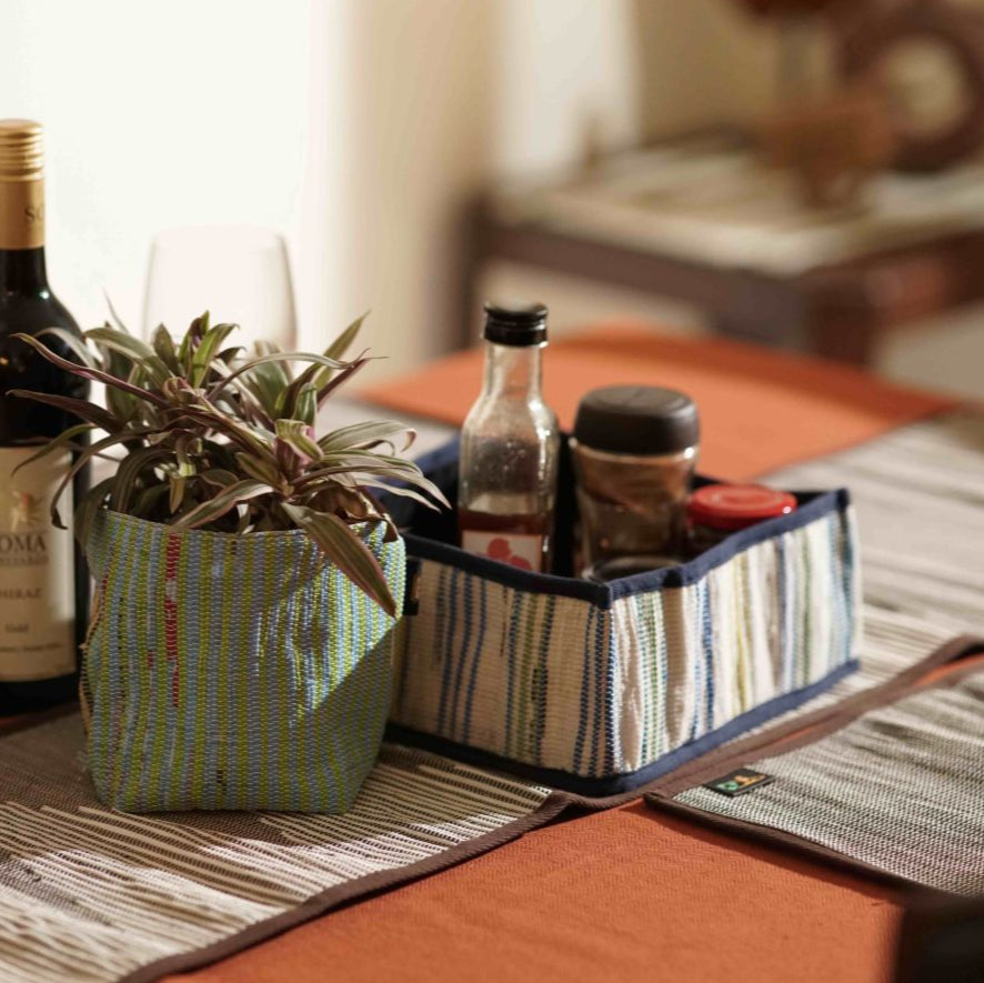 Upcycled Handcrafted Collapsible Storage Basket Small (CSBS0525-019) PS_W