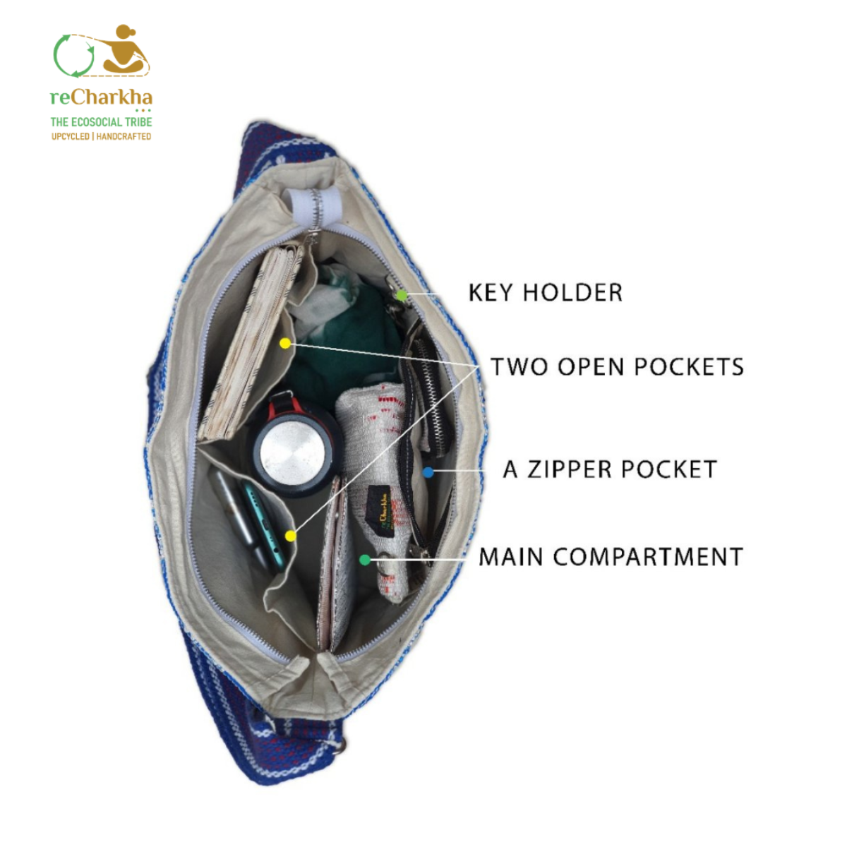 Upcycled Handcrafted Designer Eclipse Jhola Tote (EJD0626-006) PS_W