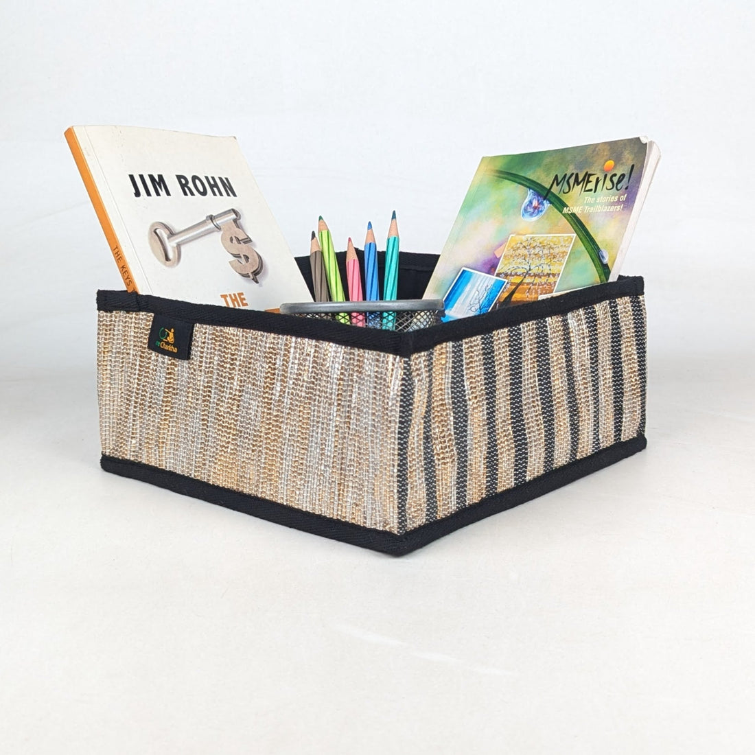 Exclusive Upcycled Handcrafted Collapsible Storage Basket Small (CSBS0726-003) 