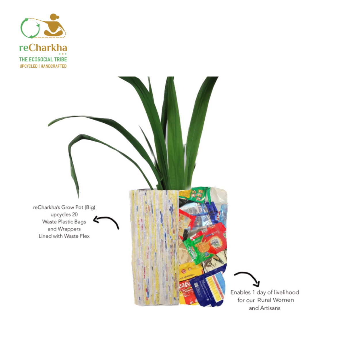 Upcycled Handcrafted Grow Pot Big (GPB0626-001) PS_W