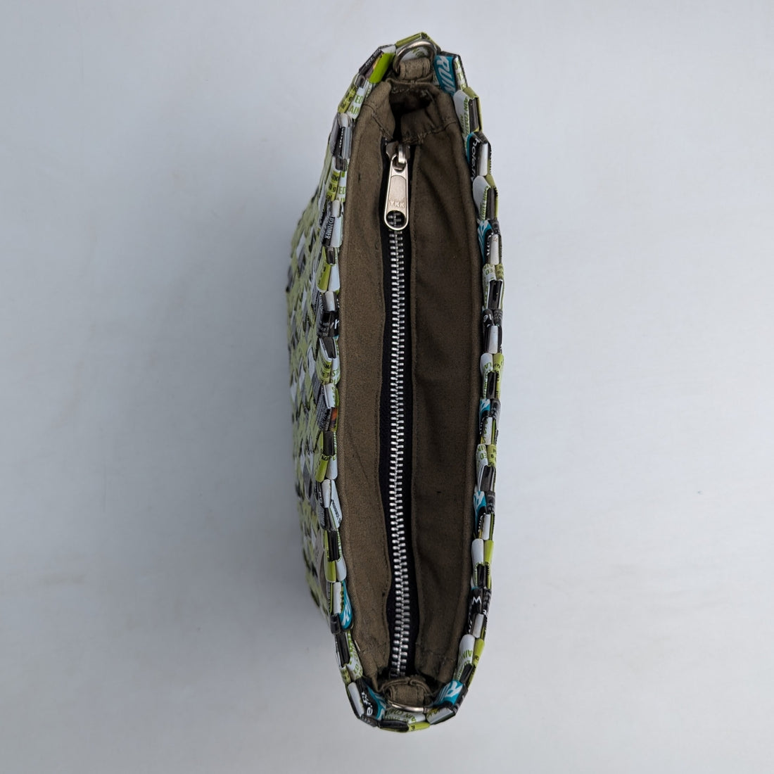 Green Black White Upcycled Origami Handcrafted Basketry Sling (NBB0824-007) PS_W