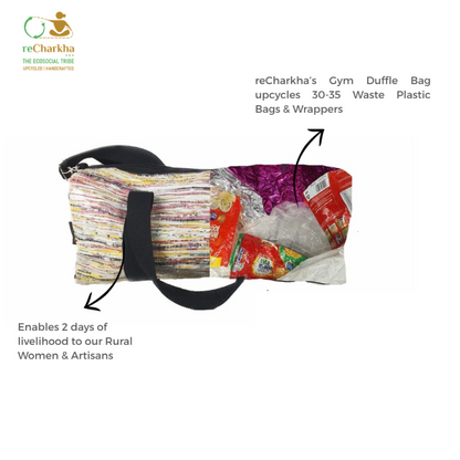 Upcycled Handcrafted Gym Duffle Weekender Bag (GDB0926-006)