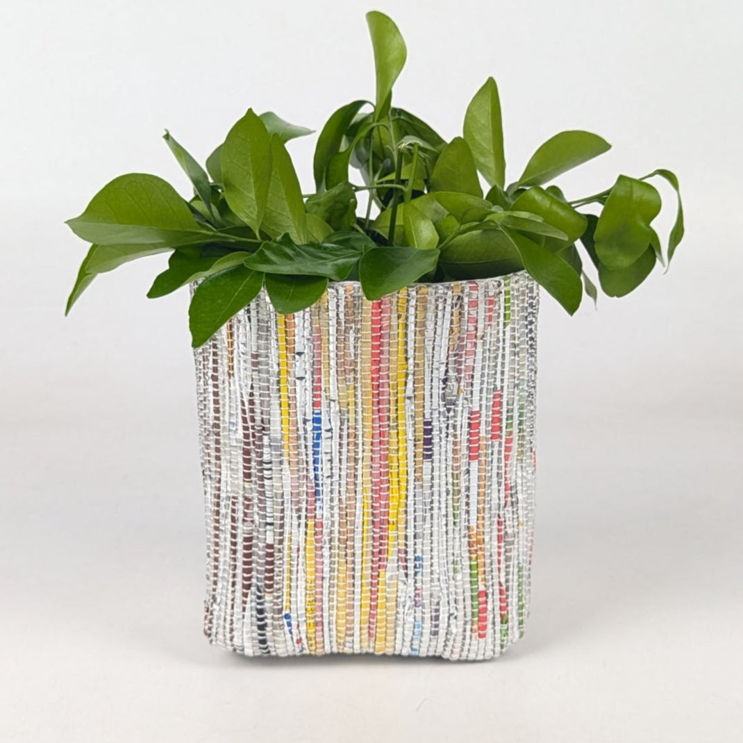 Handwoven Upcycled Small Grow Pot (GPS0625-003) PS_W